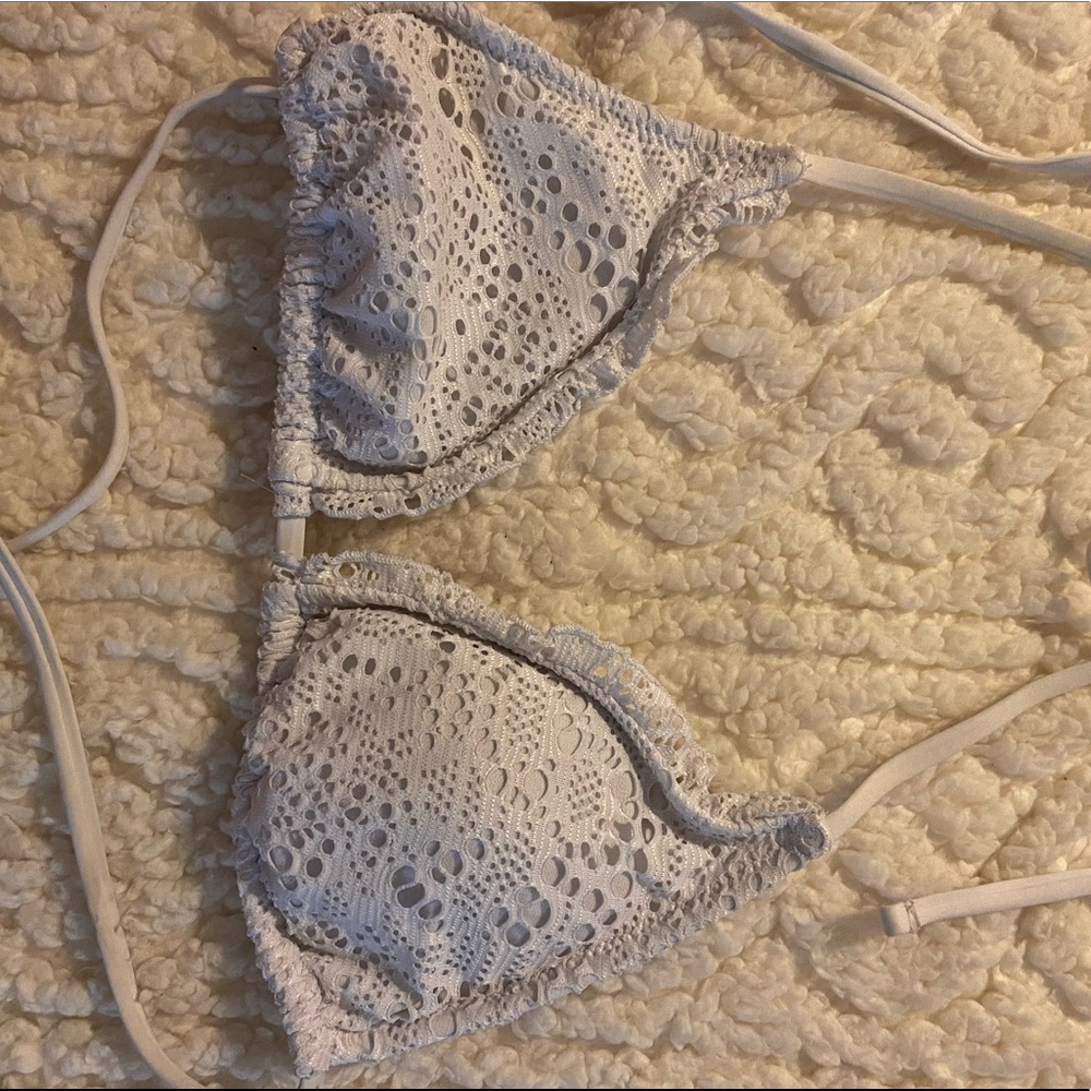 White bathing suit top.